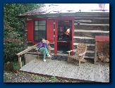 Bev at the Robert the Bruce cabin