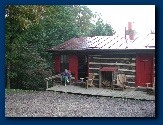 Bev at the Robert the Bruce cabin